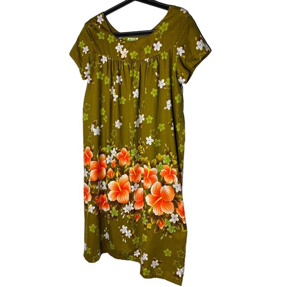 Vintage Ui Maikai Dress Hawaiian Hibiscus Estimated Small-Medium - Picture 1 of 6
